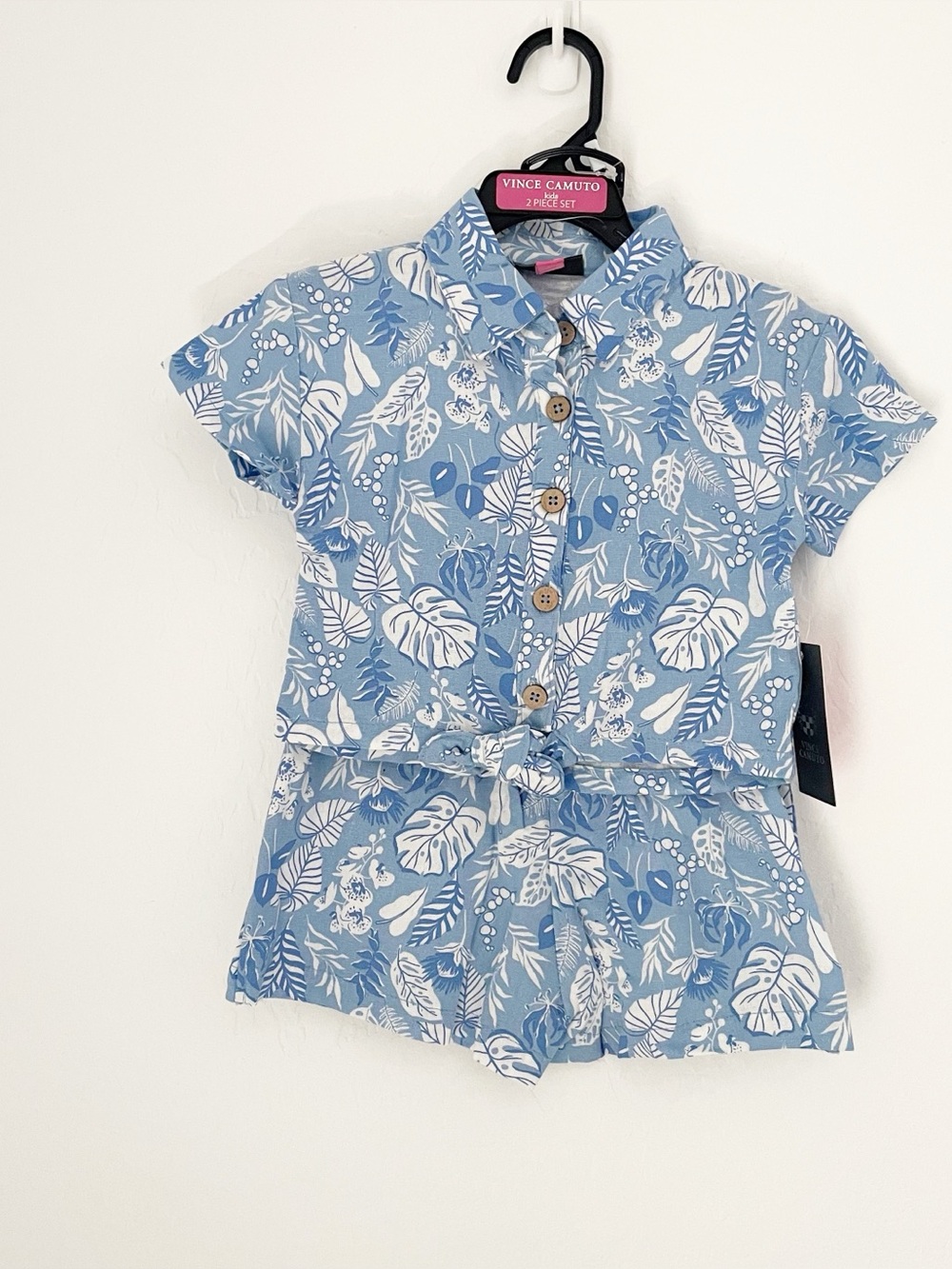 Vince Camuto girls linen blend Hawaiian set size 2T